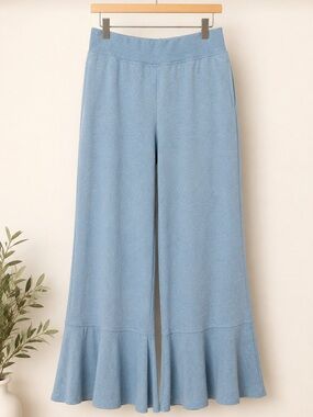 FATE Light Blue Wide Leg Lounge Pants | Flowy Knit | Size Small